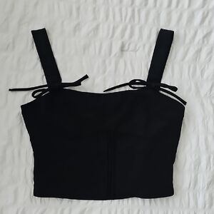 Zara Black Crop Top with Straps